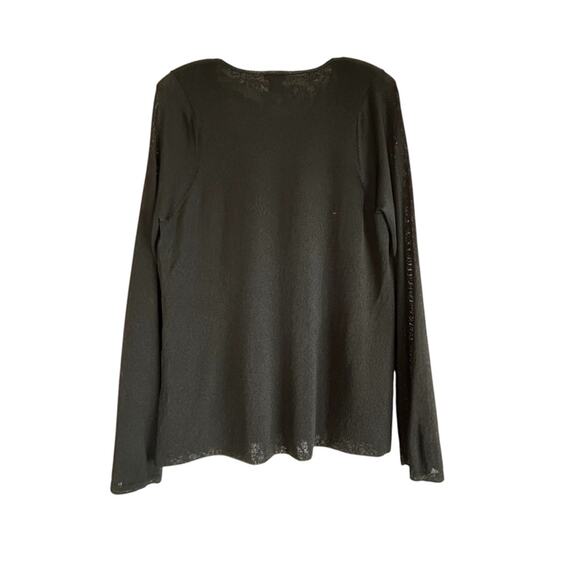 Ann Taylor Sweater Women's SZ XL Black V Neck Silky Viscose Blend Minimalist - Picture 2 of 6
